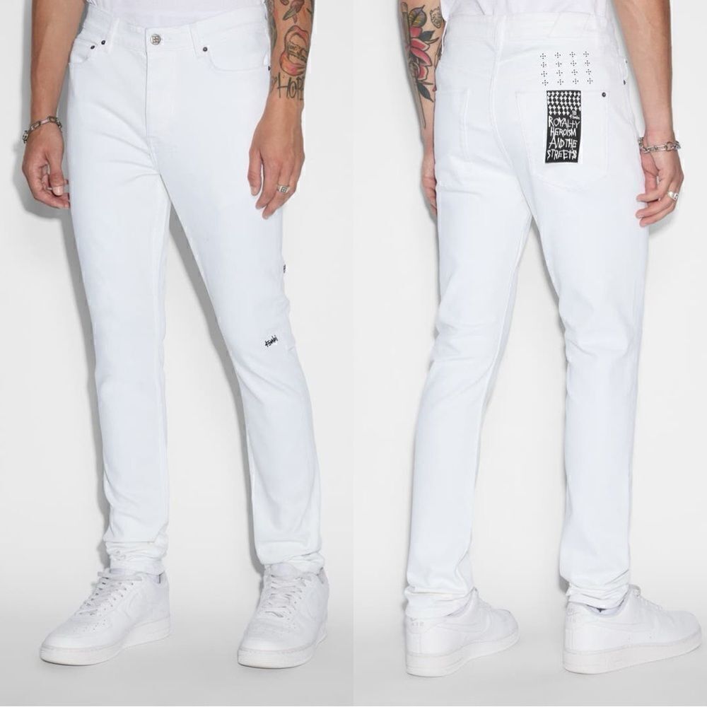 Ksubi NWT Chitch Polar Krystal Slim Fit Jeans White Size 30